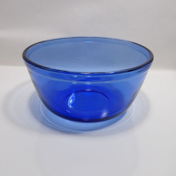 Vintage Anchor Hocking 1.5 Qt Cobalt Blue Mixing Bowl Made In USA - Picture 2 of 14